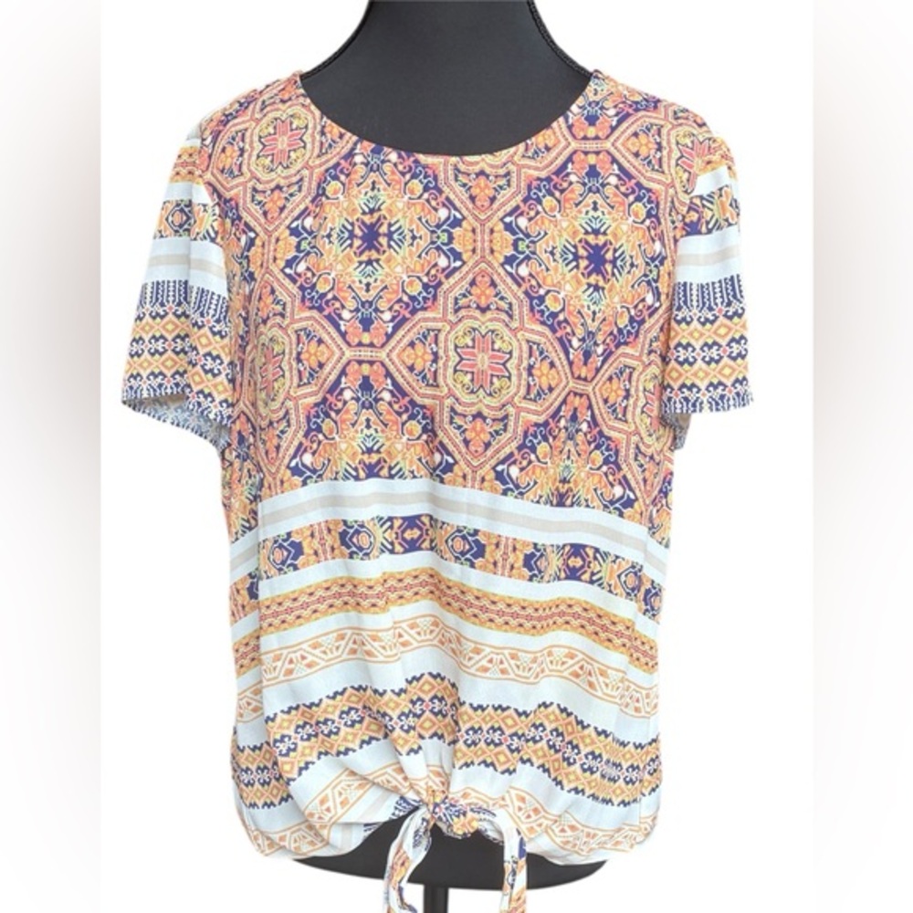 Cremieux Short Sleeve, Tie Front Blouse, Size Medium, Lightweight, Worn Once